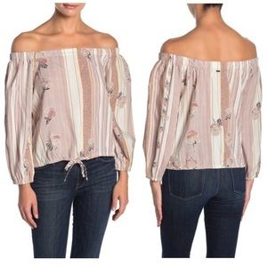 O'Neill Adalyn Off-the-Shoulder Drawstring Hem Top